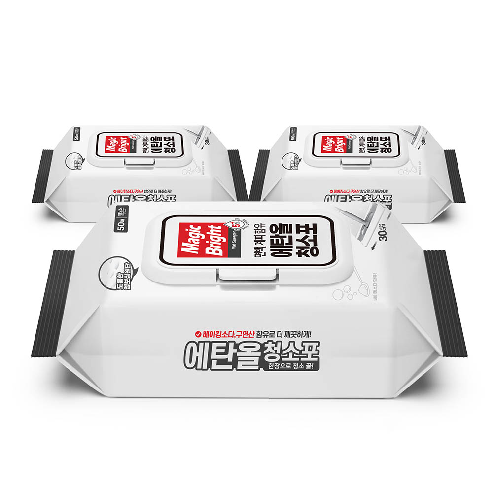 매직브라이트 물걸레 청소포 대형 잘 닦이는 세정티슈 베이킹소다 구연산 11,900원