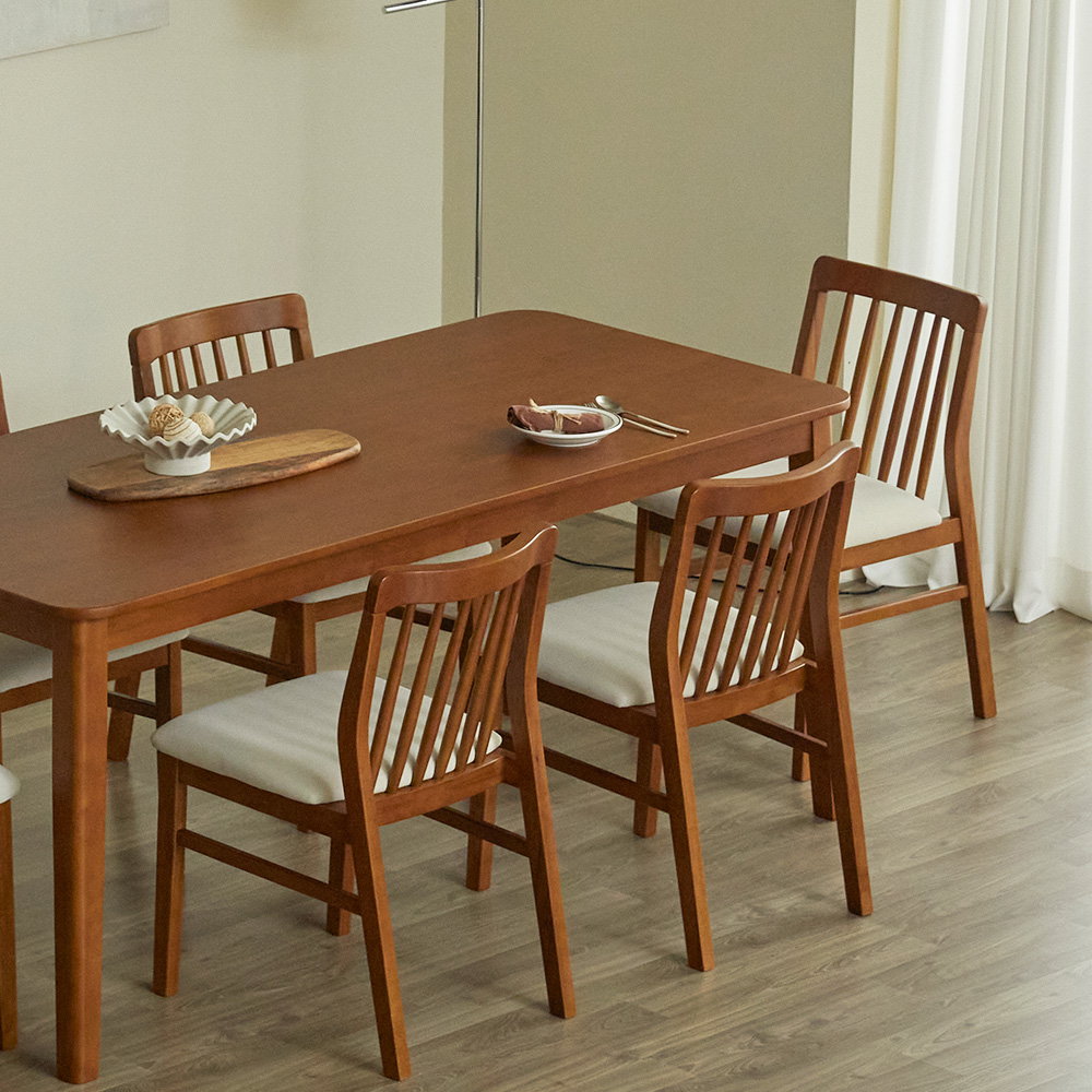 파로마 솔로르 원목식탁 1800 + B의자 6p 세트 6인용 방문설치 677,550원