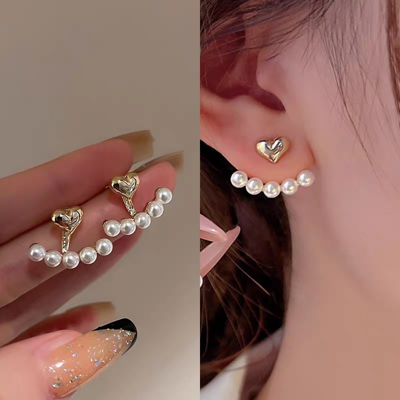 NXNA 14K 골드 진주 하트 이어링 여성스러운 귀걸이 고급스럽고 광택좋은 심플한 천연 진주 도금 귀걸이 CS-ED038 53,600원