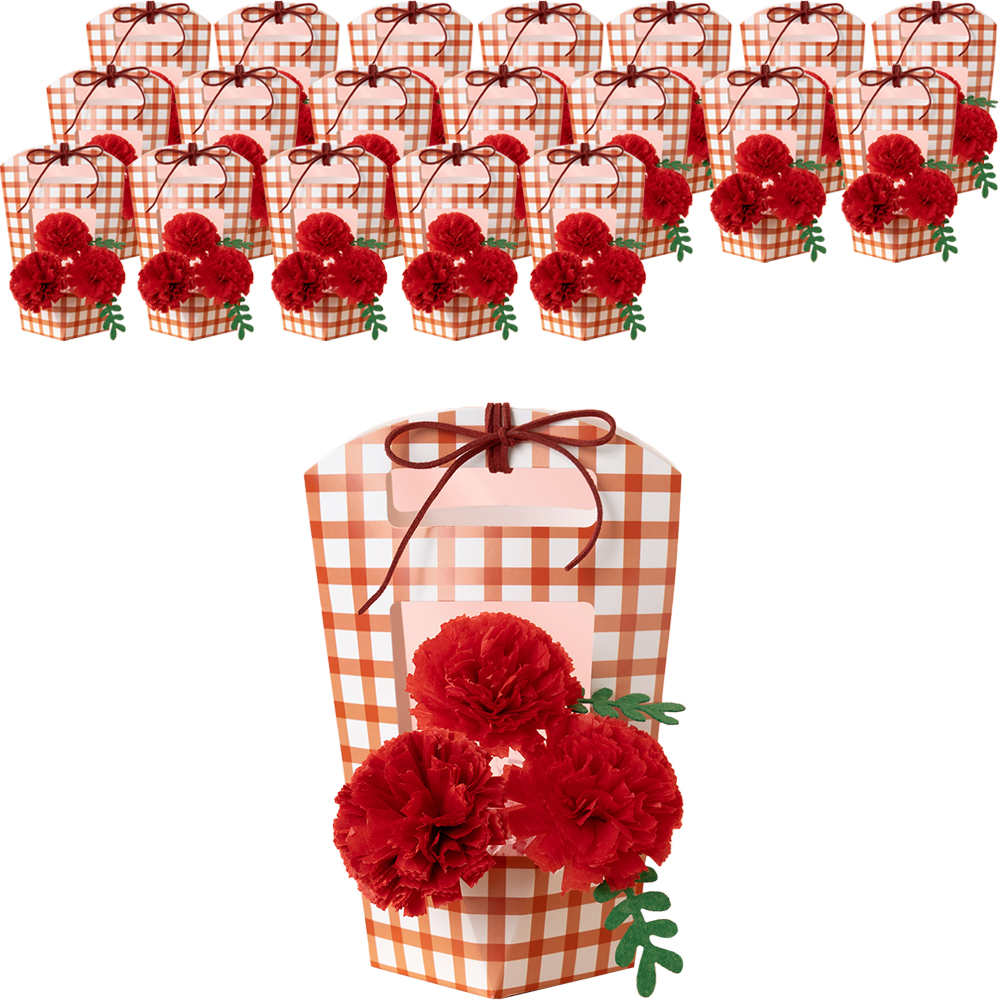 민화샵 종이 카네이션 바구니 만들기 FDOPP0442, 레드 체크, 20세트 34,000원