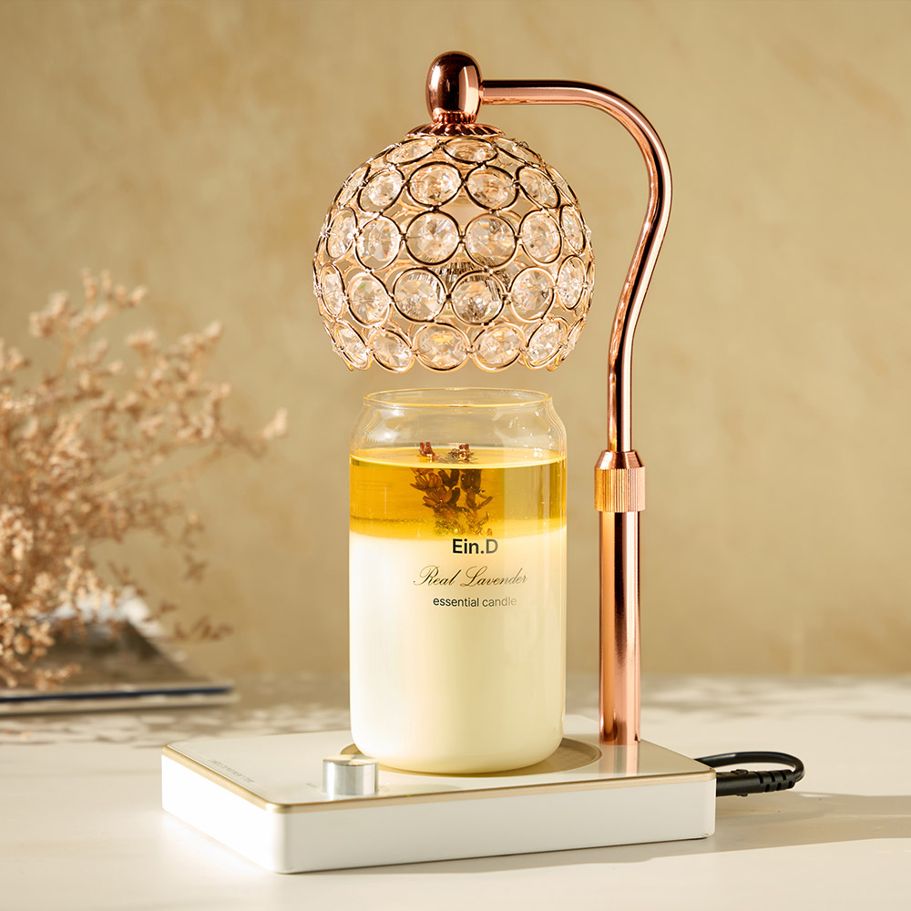 캔들백화점 숙면에 도움이되는 라벤더 에센셜 아로마 캔들 단품/ 비주 캔들워머 세트, 비주(로즈골드 화이트)+리얼 라벤더460g세트 58,330원