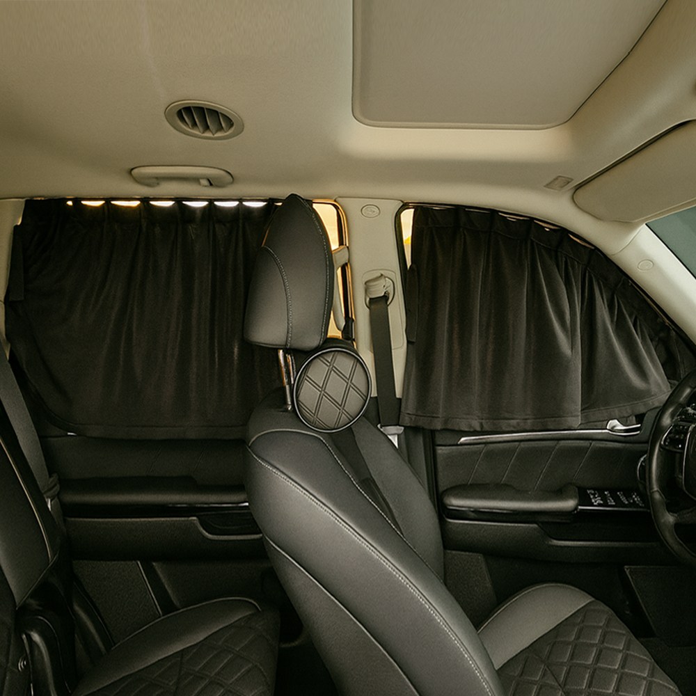 벤비아 모하비 리무진커튼 세트 뒷좌석 커텐 암막 햇빛가리개 사생활보호 차박 썬쉐이드 마스터피스 모든연식 00822, 앞뒤풀세트 검정, 1세트 54,500원