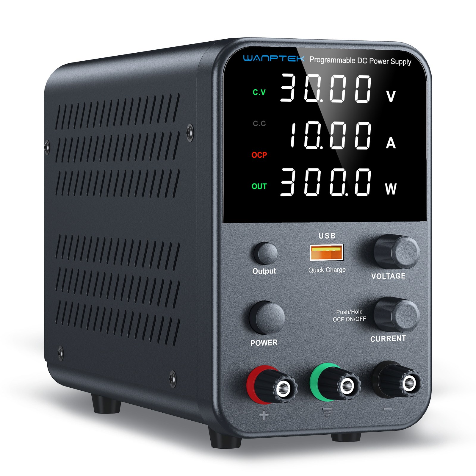 WANPTEK 직류 전원 공급 장치 30V 10A, 인코더 조절 기능이 있는 실험실용 조절식 전원 공급 장치, 고정밀 4자리 LED 디스플레이 77,060원