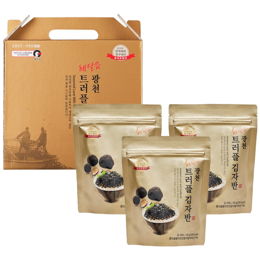 광천 해달음 트러플 김자반 3봉 손잡이 명절 선물세트, 20세트, 40g 192,000원