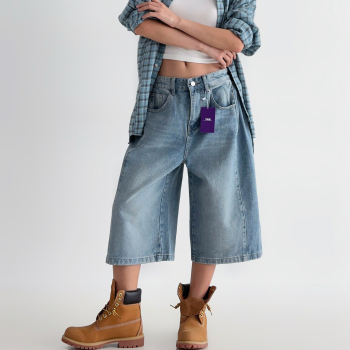 라라온 여성용 롱/숏 기장 버뮤다 와이드 데님 하프팬츠 26TSP3633 31,900원