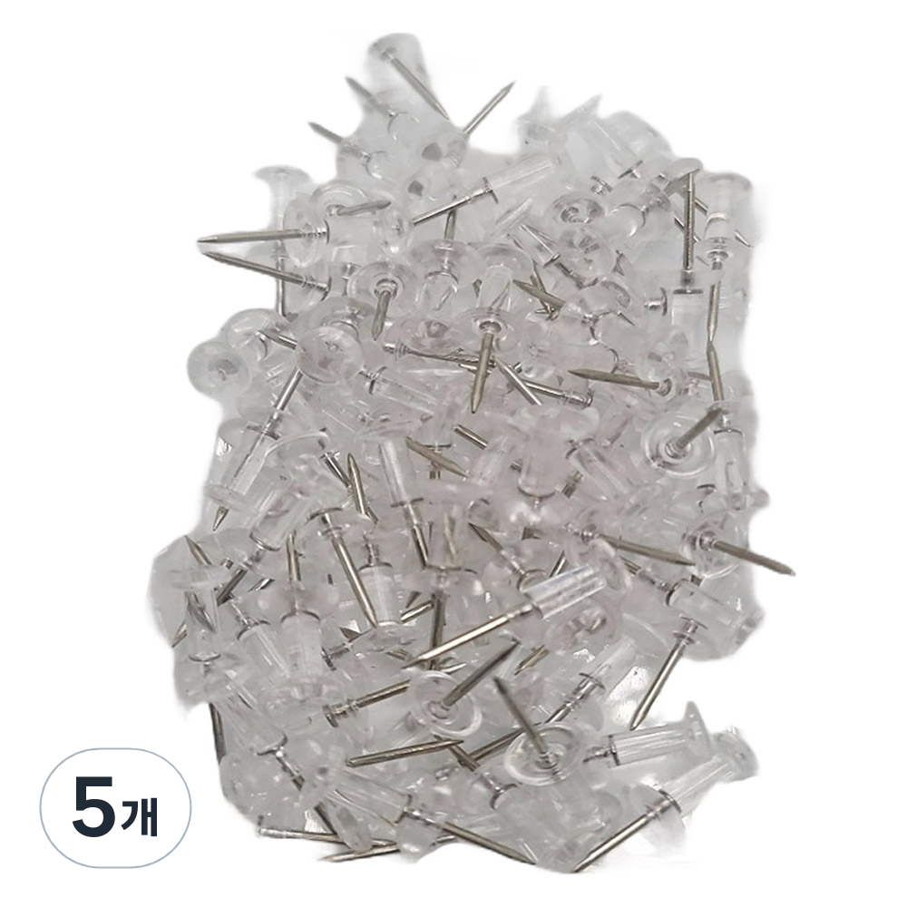 마다꾸미 컬러 투명 피스 압정 문서고정핀 투명, 5개, 80개입 29,000원