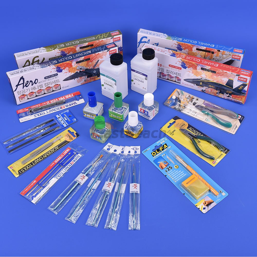 아카데미과학 프라모델 도구모음 타미야 니퍼 핀셋 접착제 사포 붓 신너 아트나이프 모형 건담 학교용품 6,500원