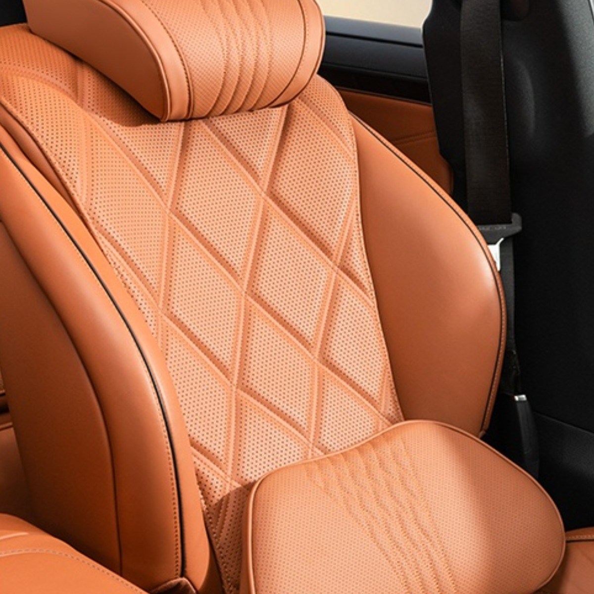 Yeolpise 프리미엄 메모리폼 차량용 헤드레스트 1개 + 허리쿠션 1개 세트, 인체공학 설계로 목과 허리를 안정적으로 지지해 장시간 운전에도 편안함을 제공 59,600원