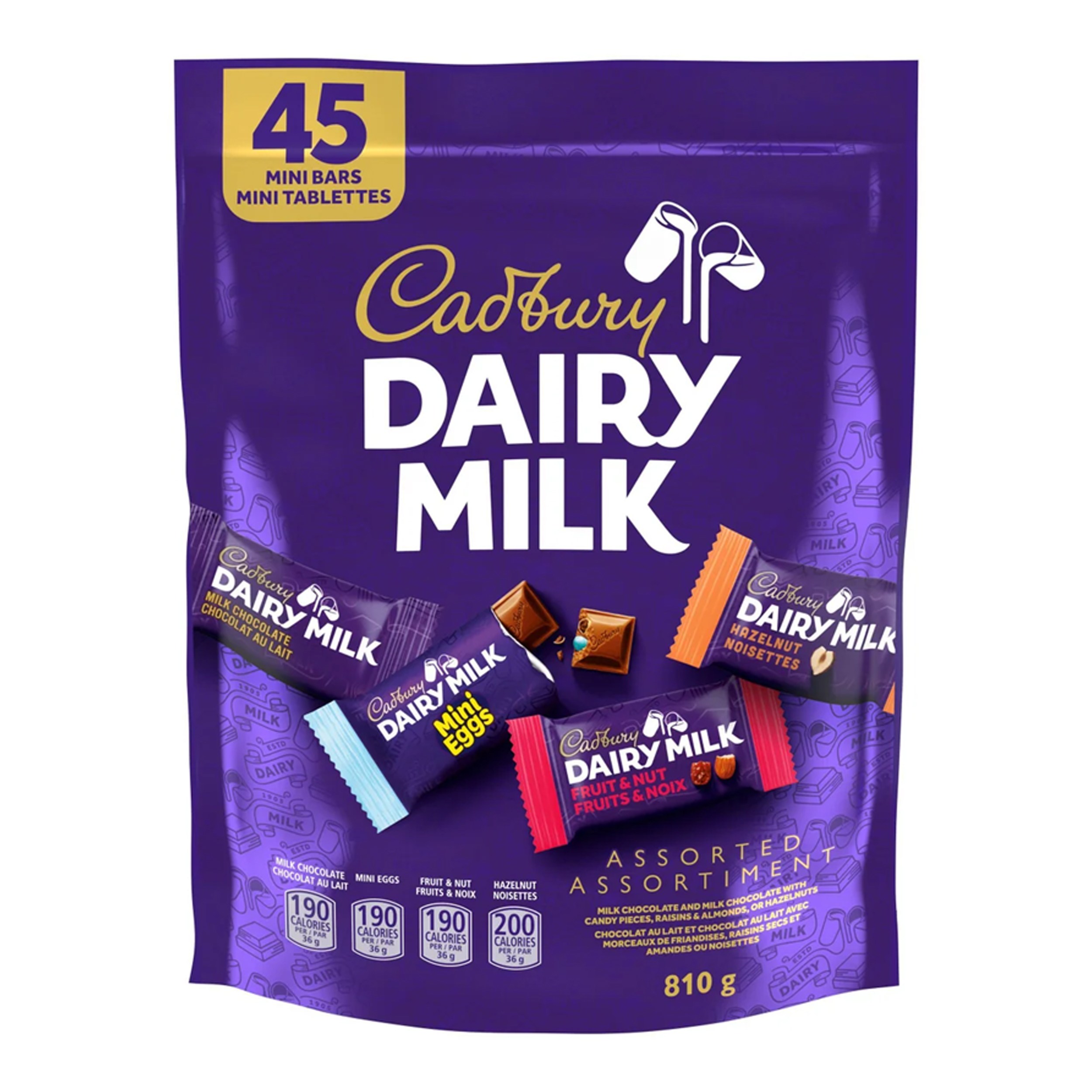 캐드버리 데어리 밀크 어소티드 미니 초콜릿 바 4종 810g 캐나다 코스트코, 810g 52,900원
