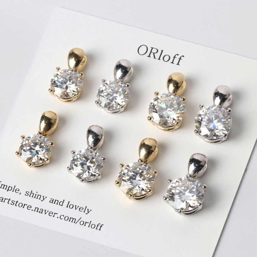 14K 오로프 2캐럿 3캐럿 빅사이즈 모이사나이트 다이아 4프롱 6프롱 목걸이 펜던트 409,580원