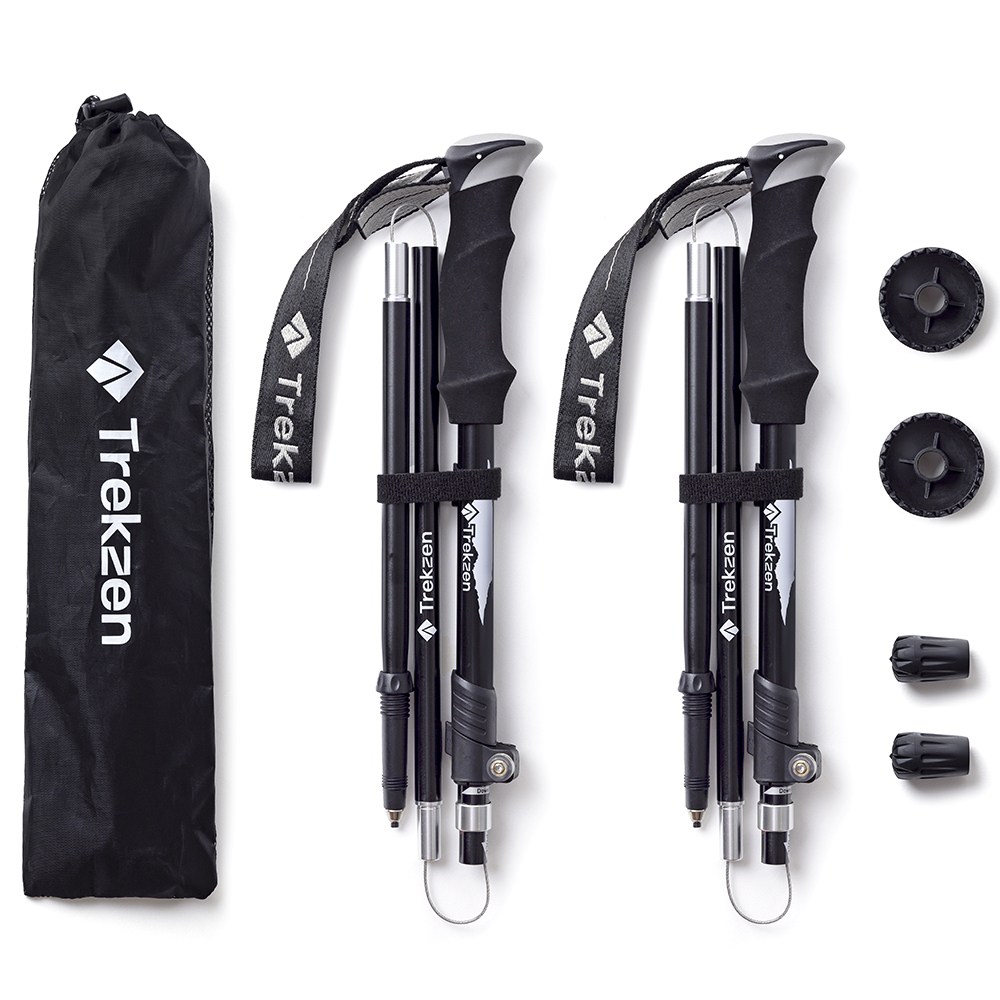 트렉젠 3단 접이식 초경량 등산스틱 2p 세트, 블랙, 2개 27,900원