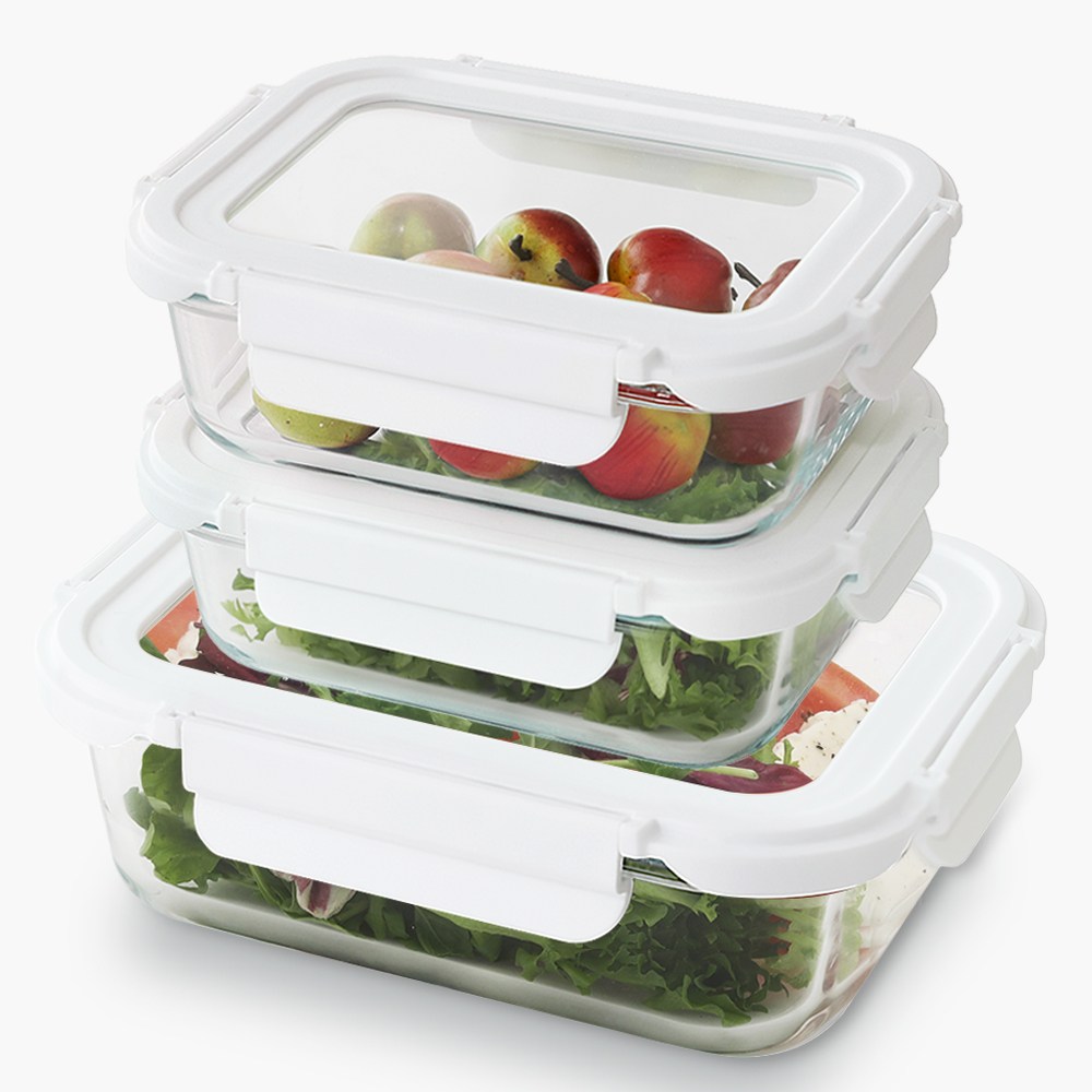 네오플램 클린 내열유리 반찬통 밀폐용기세트 3P 640ml 2p+1100ml 1p 18,800원