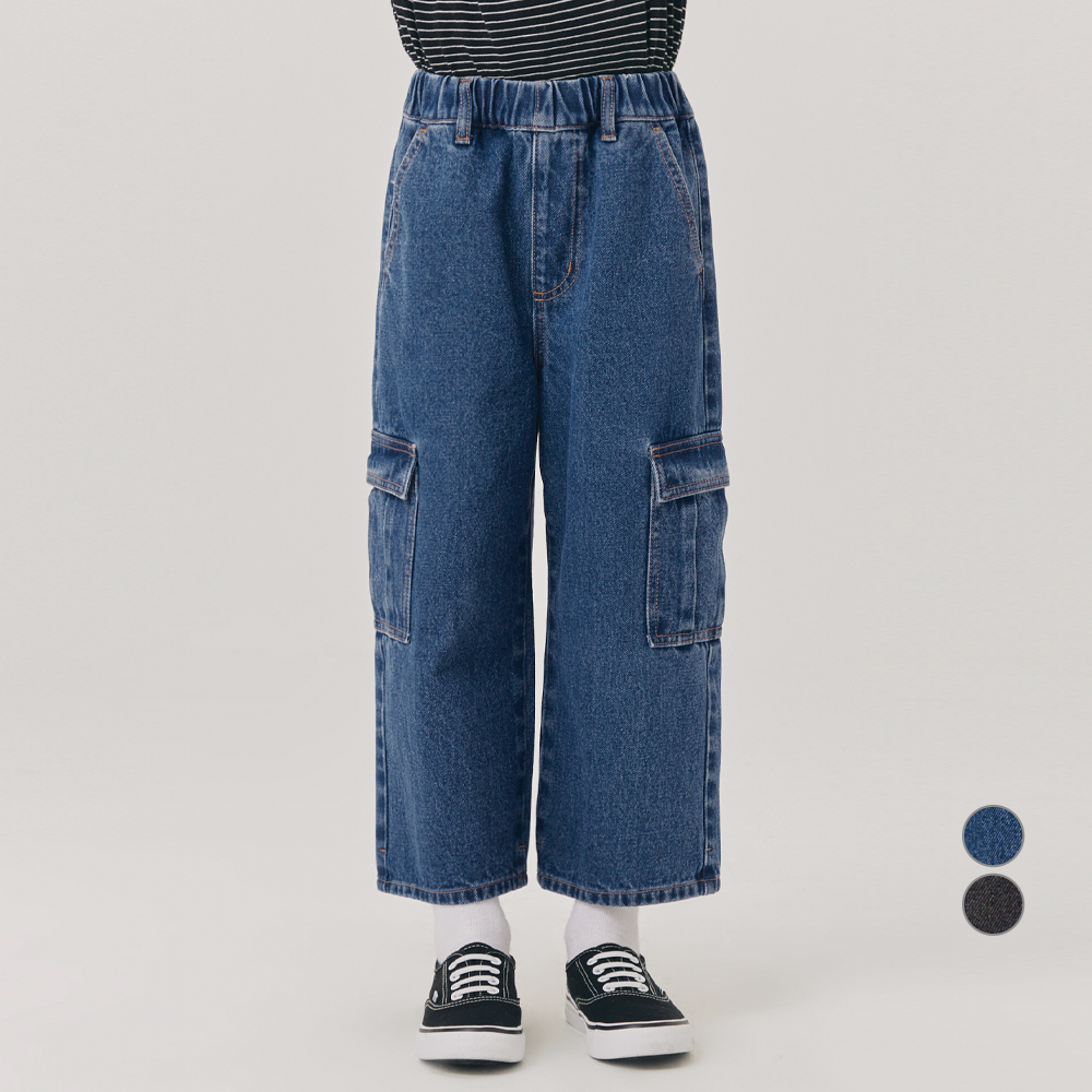 롤리트리 아동용 세미와이드 카고 데님 팬츠 20,900원