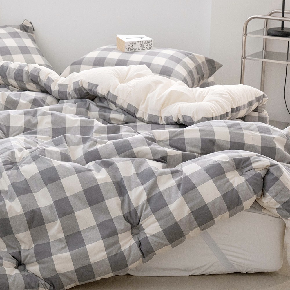 순면 로얄체크 광목 선염 30수 차렵이불 세트 사계절 옥수수솜 195,900원