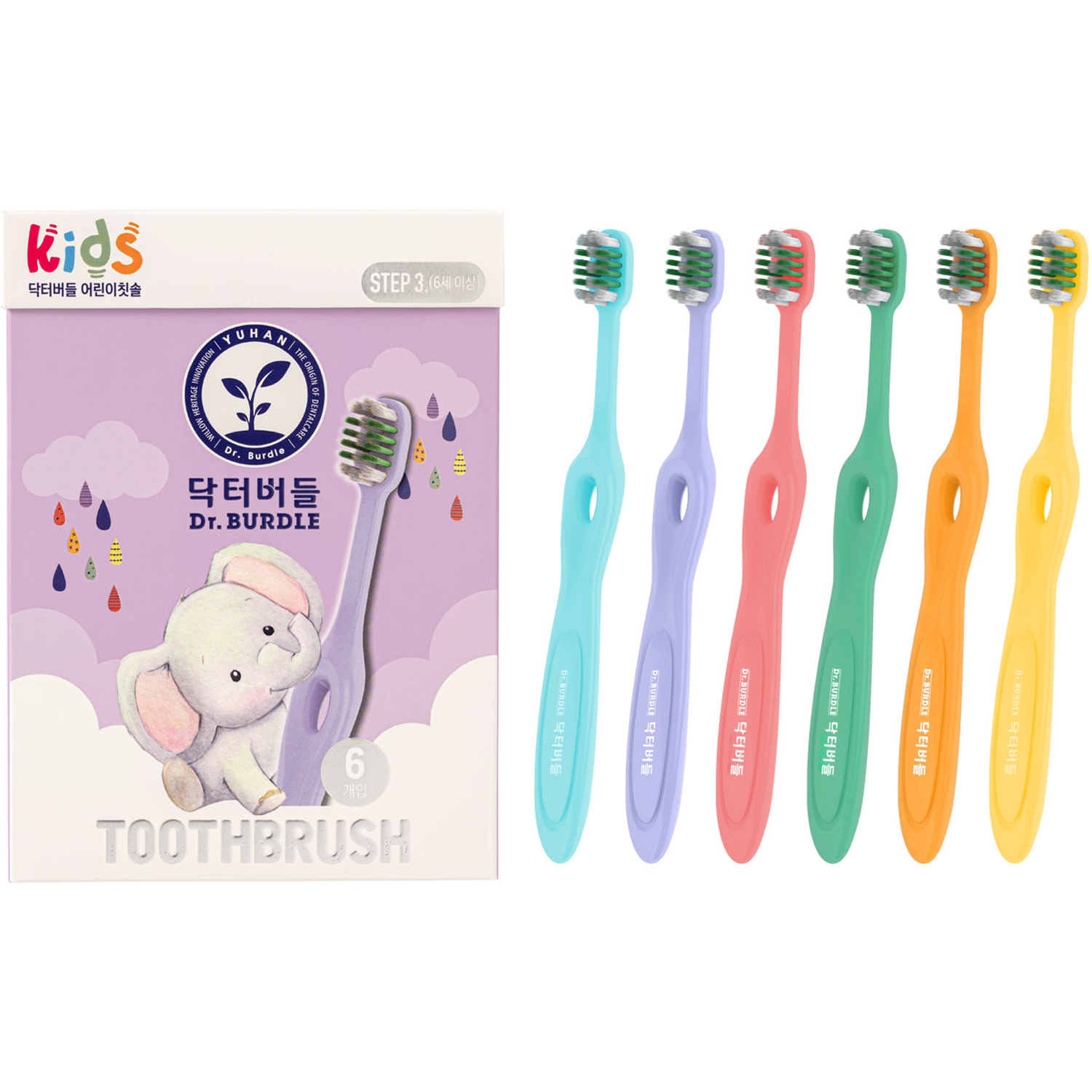 닥터버들 어린이 칫솔 3단계 세트, 혼합색상, 6개입, 1개 13,570원
