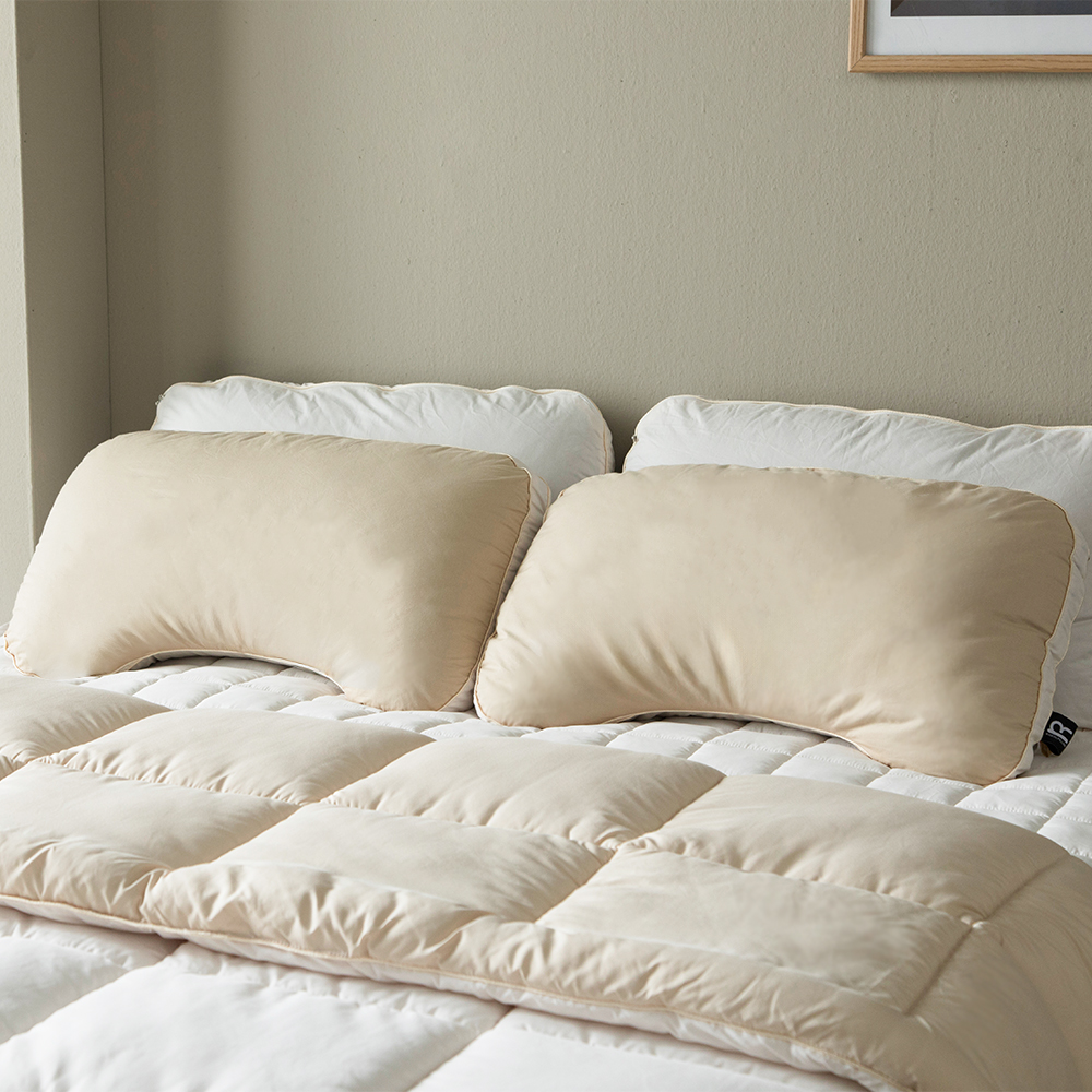 홈랩 어깨편한 기절베개 + 순면 베개커버 세트, 베이지, 2세트 55,900원