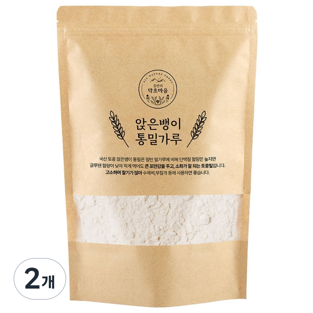 국산 토종 앉은뱅이 통밀가루(박력분), 2개, 700g 11,080원