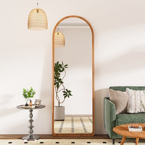 데보코 아치형 원목 스탠드 전신거울 40 x 155 cm, 연브라운 42,000원