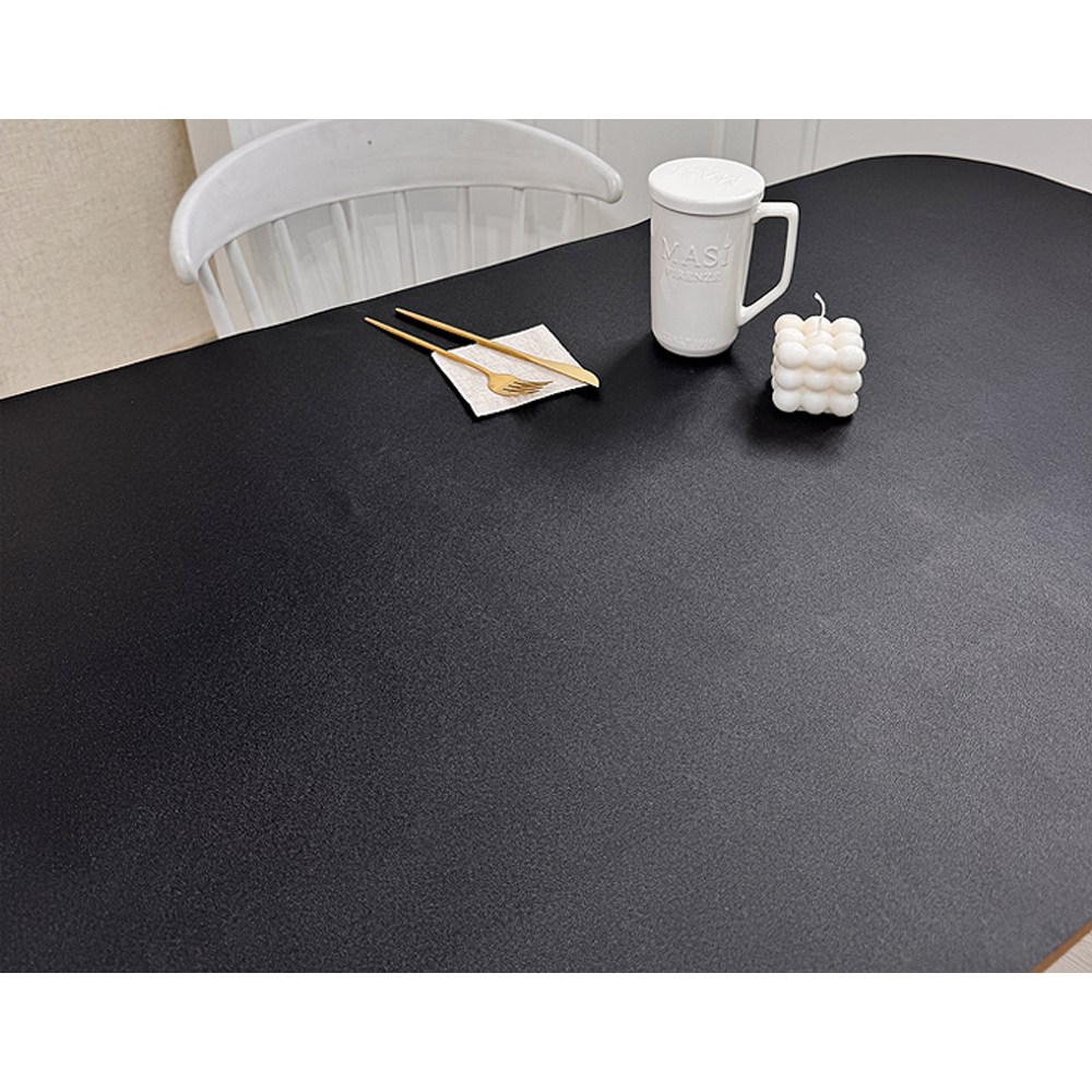 쉼집사 가죽 방수 식탁 테이블 매트 식탁보 양면 유리대용 린넨&뉴트럴 6COLOR, 1개, 90cm/180cm, 카본 블랙X딥 챠콜 58,000원