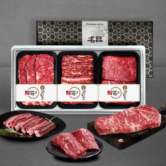 암소퀸 1등급 구이정육선물세트 3호 (채끝+갈비살+양지(덩어리)/각300g) 110,900원