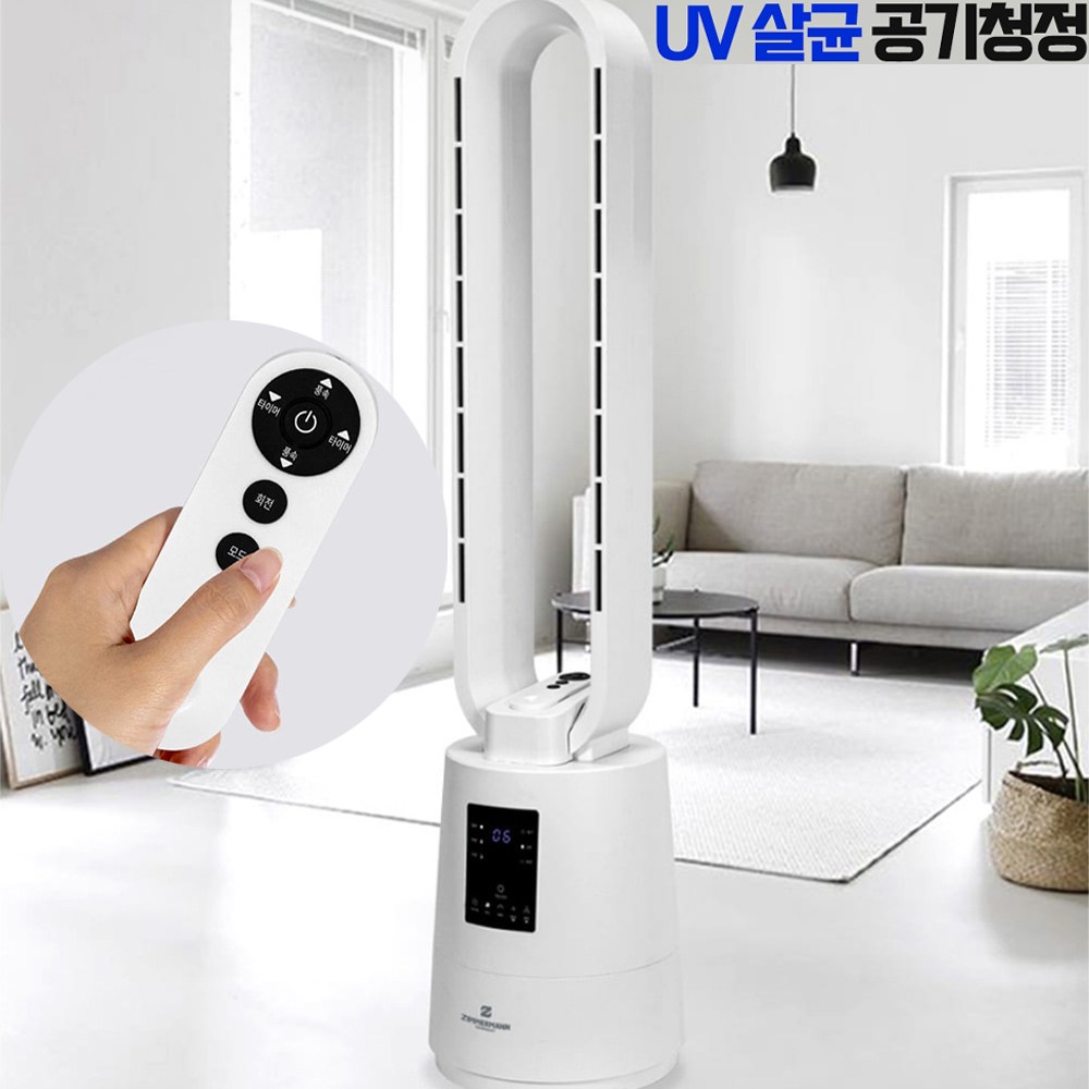 크루거 가정용 스탠드형 선풍기 공기청정형 날개없는 타워형선풍기 사무실 리모컨 타워팬 158,000원