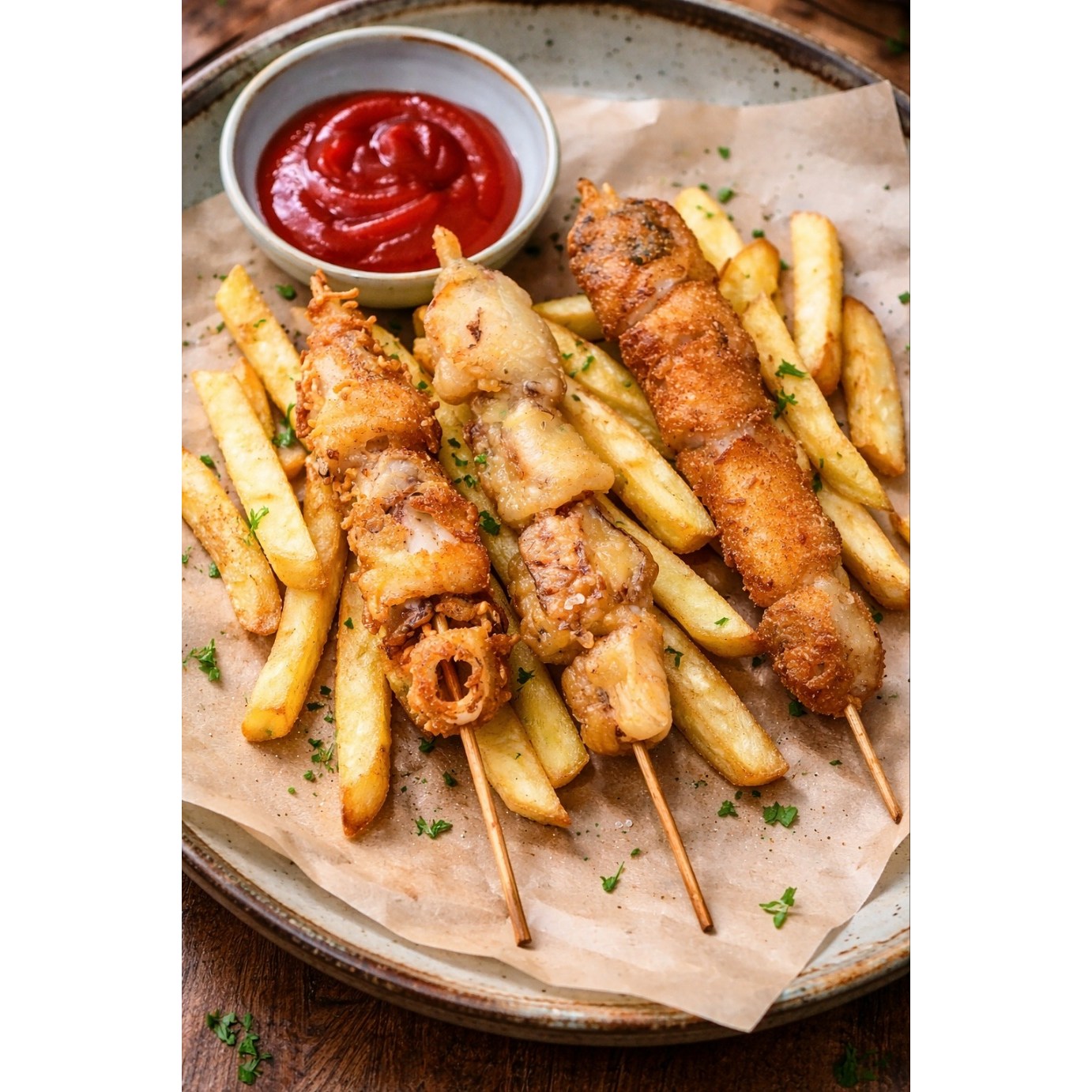 한치 꼬치 간식,술안주 대용량 업소용(냉동), 1개, 2.4kg(5팩,60꼬지) 55,000원