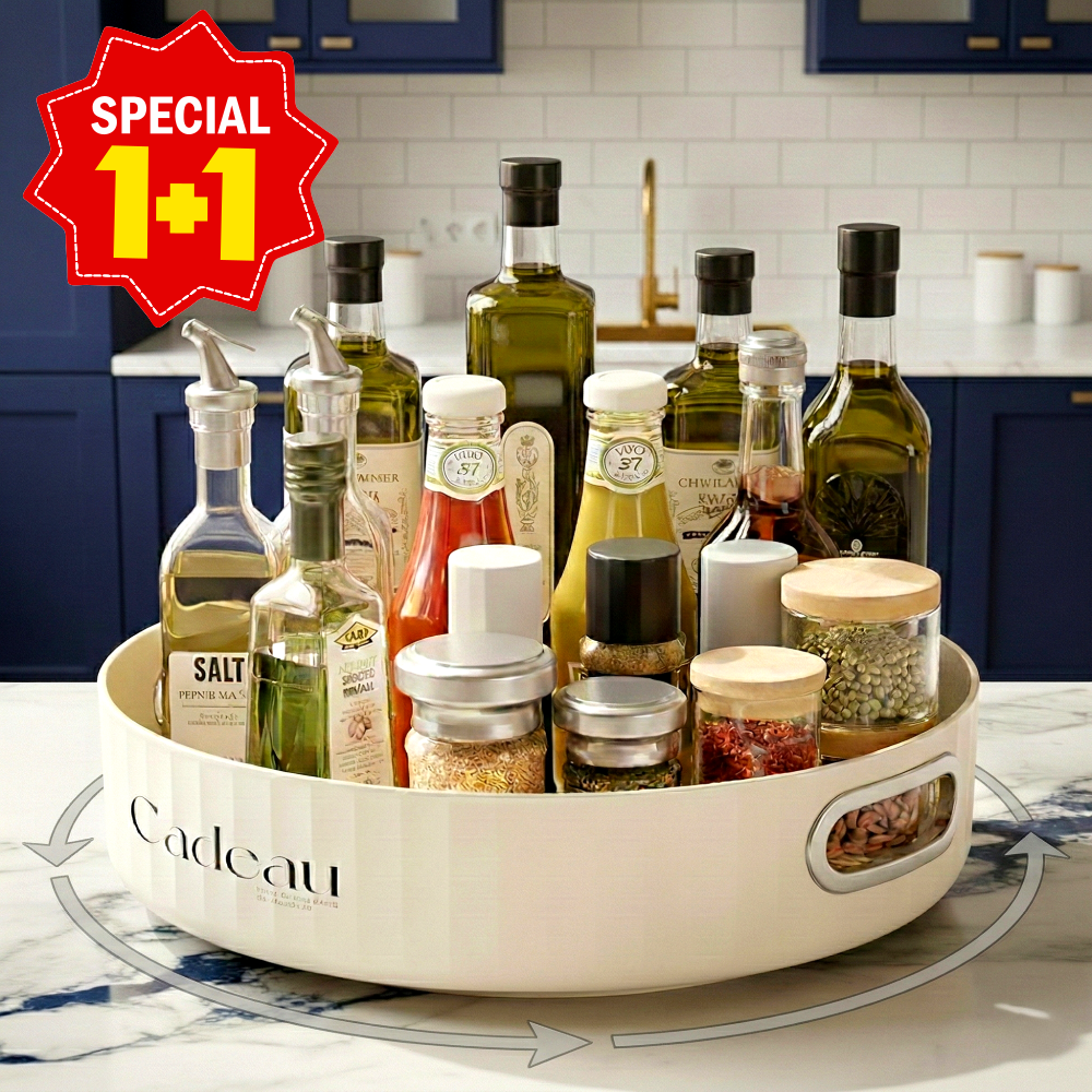 루메이드 미끄럼방지 다용도 고급형 회전 트레이 2개1세트, 크림화이트 19,380원