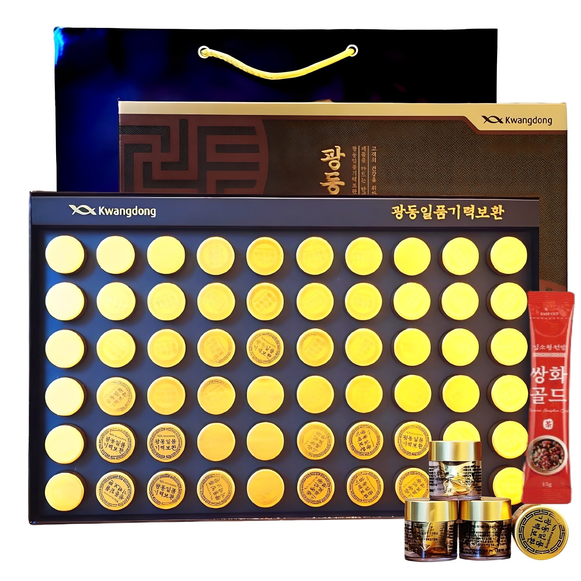 광동 침향 녹용 홍삼 기력 보환 60환 240g (2개월)+ 쇼핑백 15가지 전통원료 새해 설 명절 부모님 면력 선물세트(전통차 본품 포함),1개 52,100원