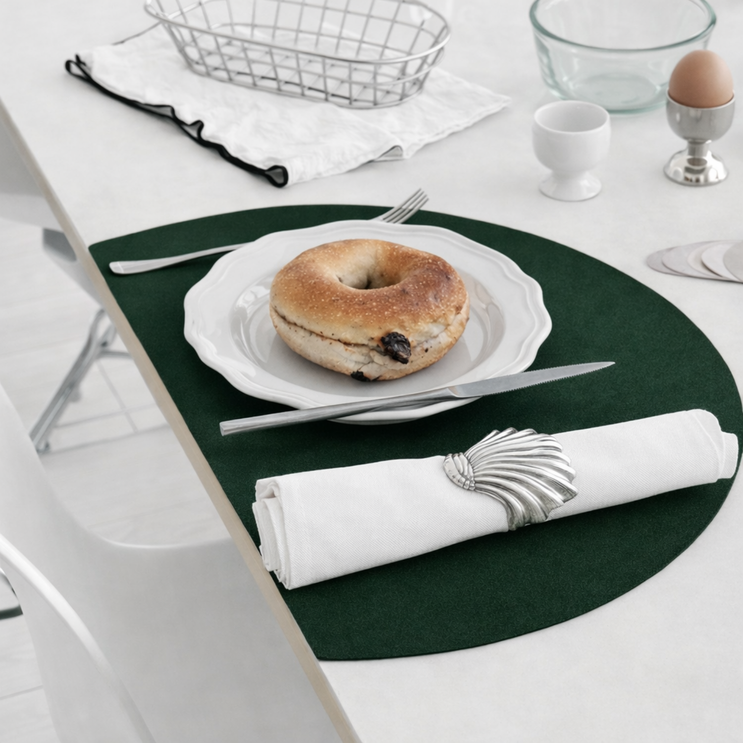 쾌청 어나더 가죽 식탁매트 반달 메짜루나 4P 12,900원