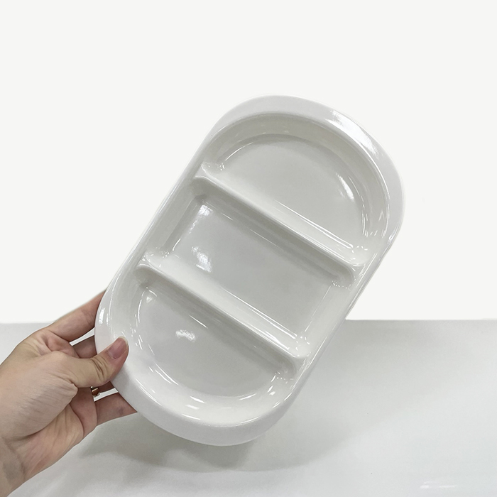 멜라민 직3절 타원나눔접시 3칸 반찬그릇 찬기 업소용, 1개 1,750원