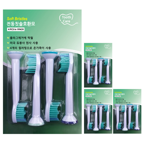 SoftBrush 토비 필립스 전동칫솔 호환모 4팩 16개입, 16개, 토비 필립스 18,100원