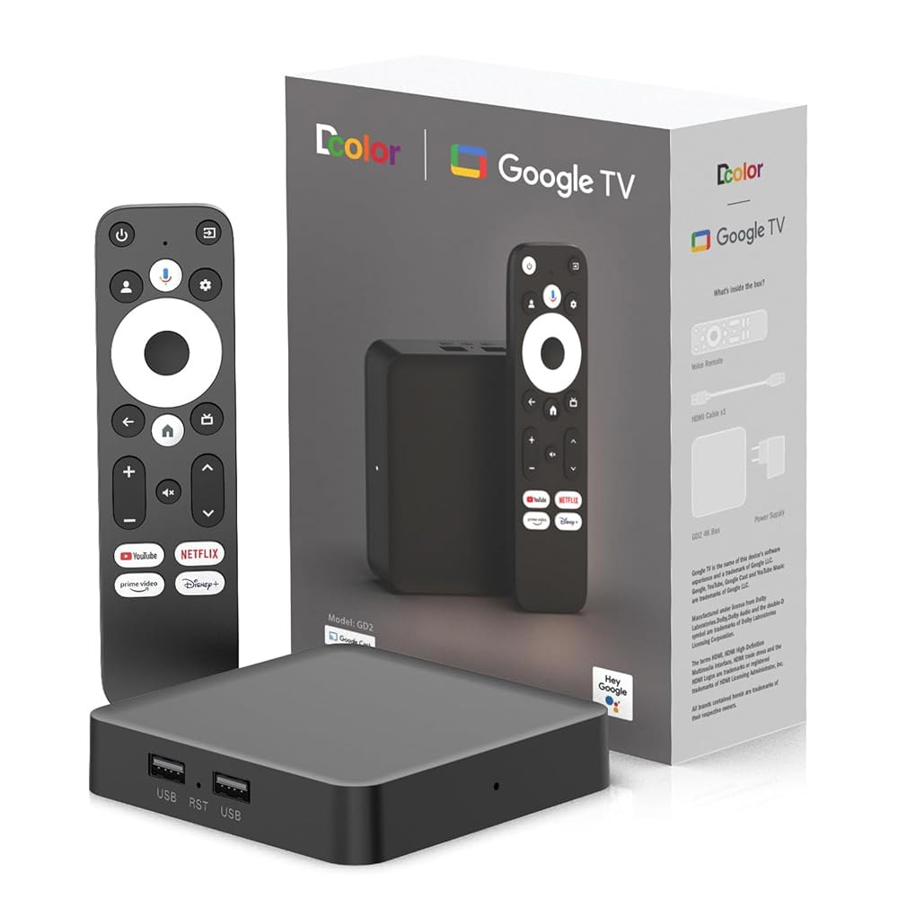 DCOLOR 4K 안드로이드 TV 박스 GD2 구글 어시스턴트 넷플릭스 디즈니+, 1개, DCOLOR GD2 149,000원