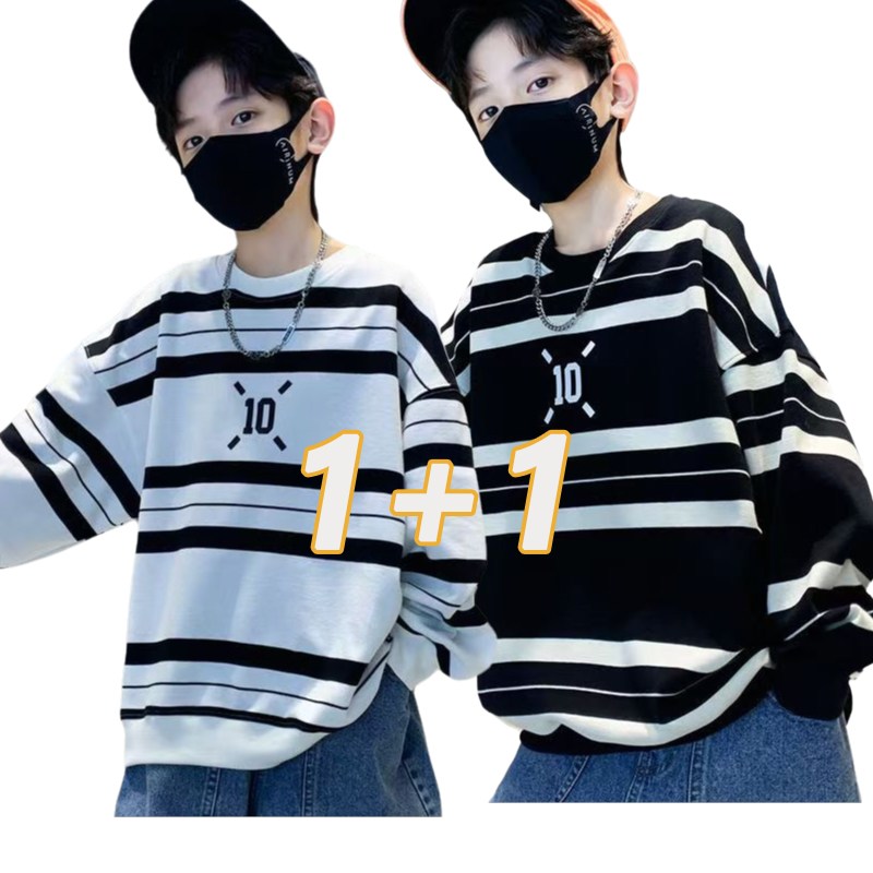 예니브 1+1 남아 주니어 봄 간기절 긴팔티 캐주얼 맨투맨 스트라이프 초등학생 티셔츠 25,400원