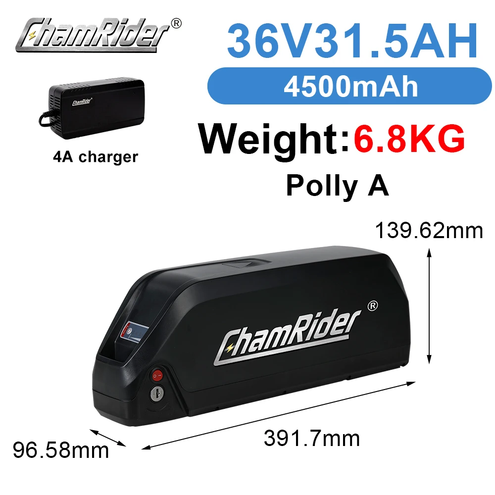 전기자전거 배터리팩 대용량형 커버방수형 Chamrider Polly Ebike 배터리 다운튜브 52V 전기 BMS 오리지널 21700 리튬 이온 1000W 18650 셀 48V 3 557,800원