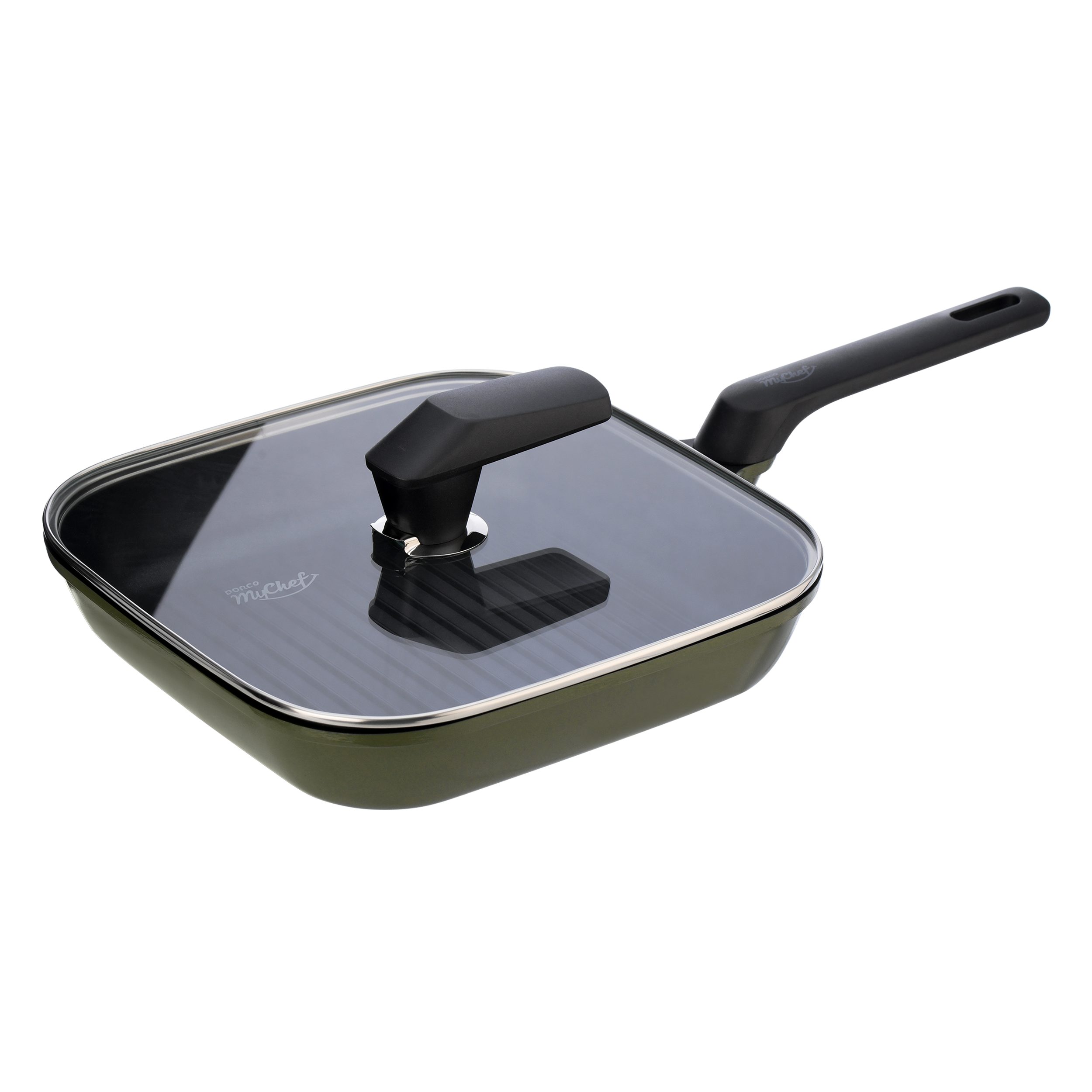마이셰프 인덕션 에세이 그릴팬 + 유리 뚜껑 세트 올리브 그린, 28cm, 1세트 130,820원