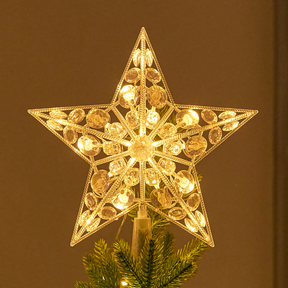 하우쎈스 크리스마스 트리 LED 오너먼트 크리스탈 탑별 건전지형 12,770원