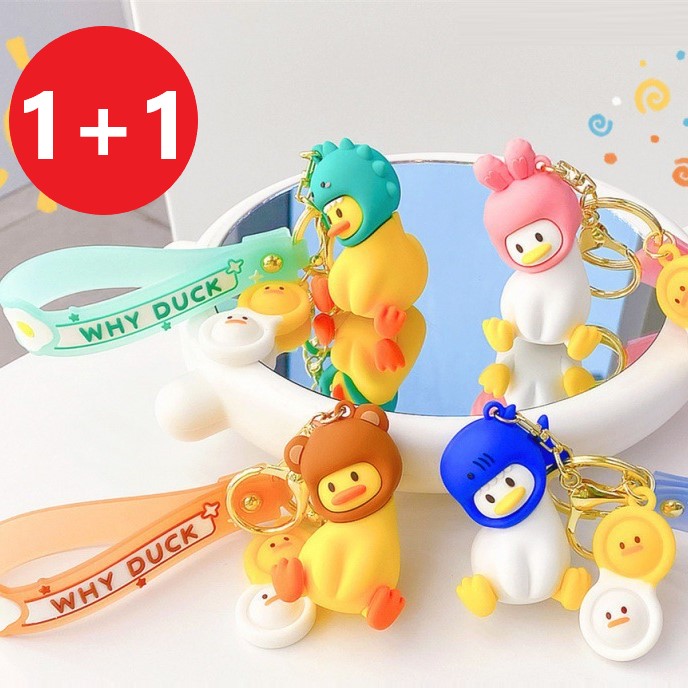 당일발송] 1+1 셀럽비아 귀여운 갸우뚱 오리 공룡 토끼 곰 상어 캐릭터 인형 키링 키체인 키홀더 가방 열쇠 고리 8,400원