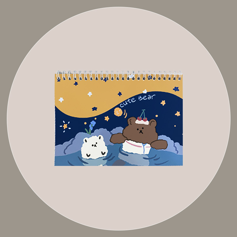 A4 A5 양면 이형지 스티커북 - 온천베어 (30매), 단품 5,940원