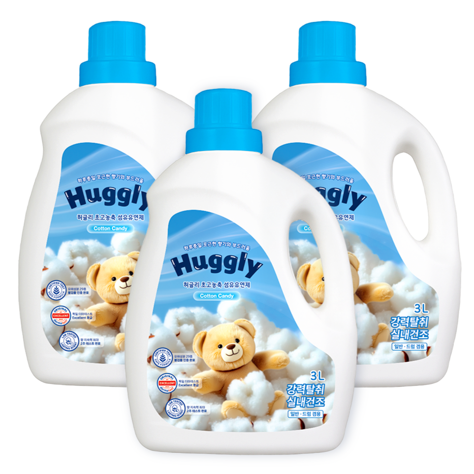 허글리 초고농축 섬유유연제 코튼캔디, 3개, 3L 31,810원