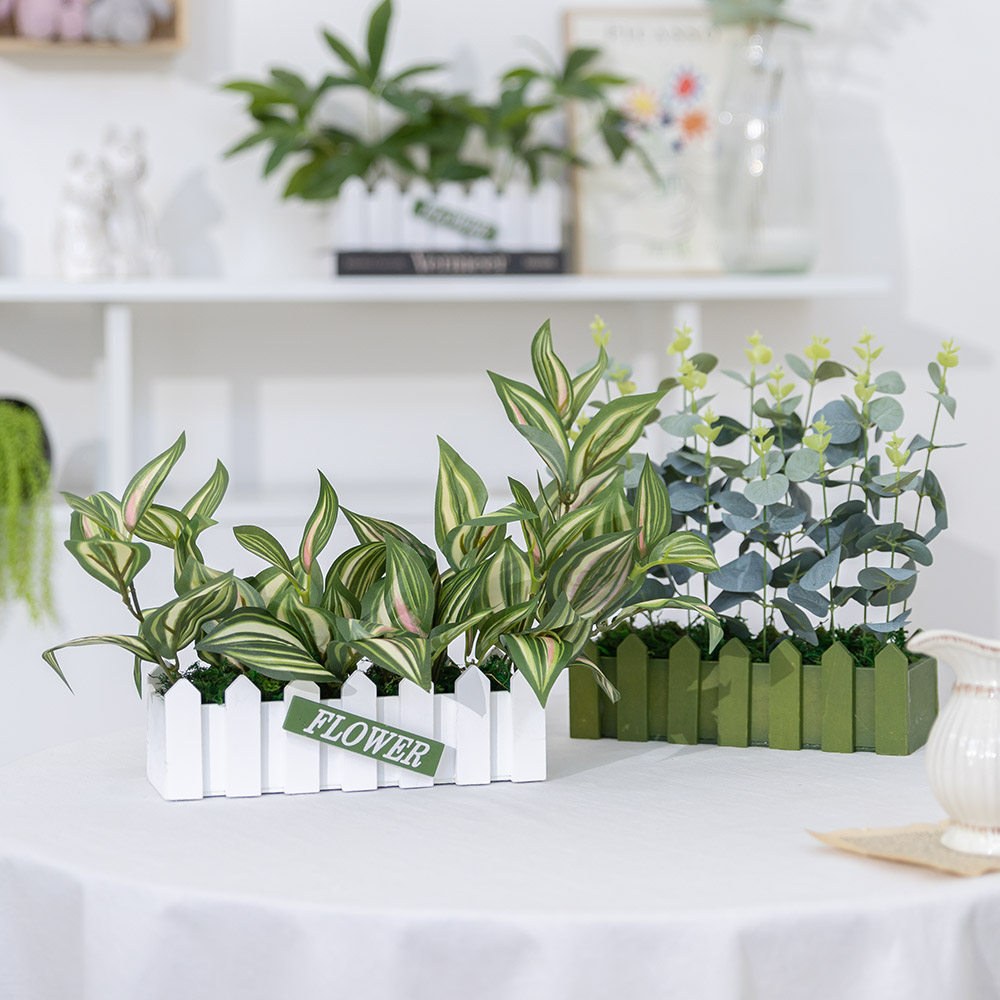 시원한 그리너리 조화 울타리 화분 set 24cm 인테리어 테이블 장식 소품 카페 꾸미기 21,090원
