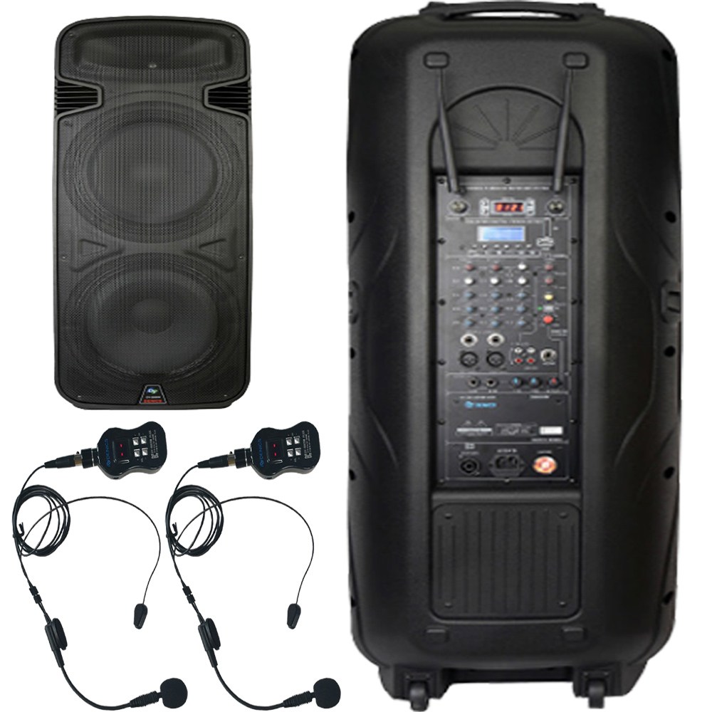 데닉스 포터블 앰프스피커 DY-2000W 2000와트 국산 버스킹 강연 색소폰 연주용 무선마이크 2개, SM 1,600,000원