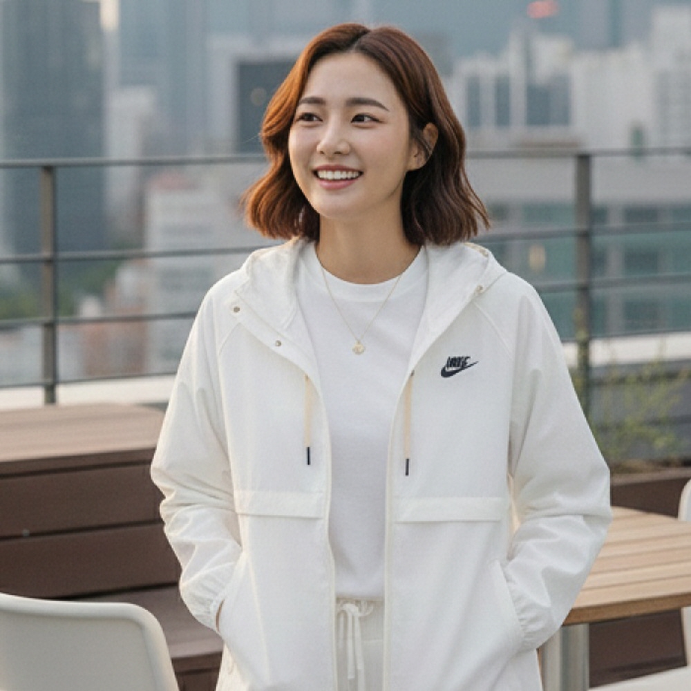 나이키 여성용 스포츠웨어 에센셜 리펠 우븐 후디 재킷 바람막이 DM6180-100 (화이트/메쉬안감) 89,010원