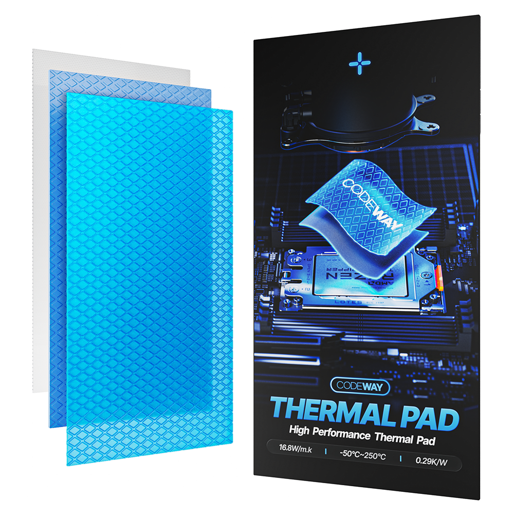 코드웨이 CPU 써멀패드 열전도율 16.8W/m.k 85 x 45mm, 1개, 파란색, TPA-1.5mm 9,500원