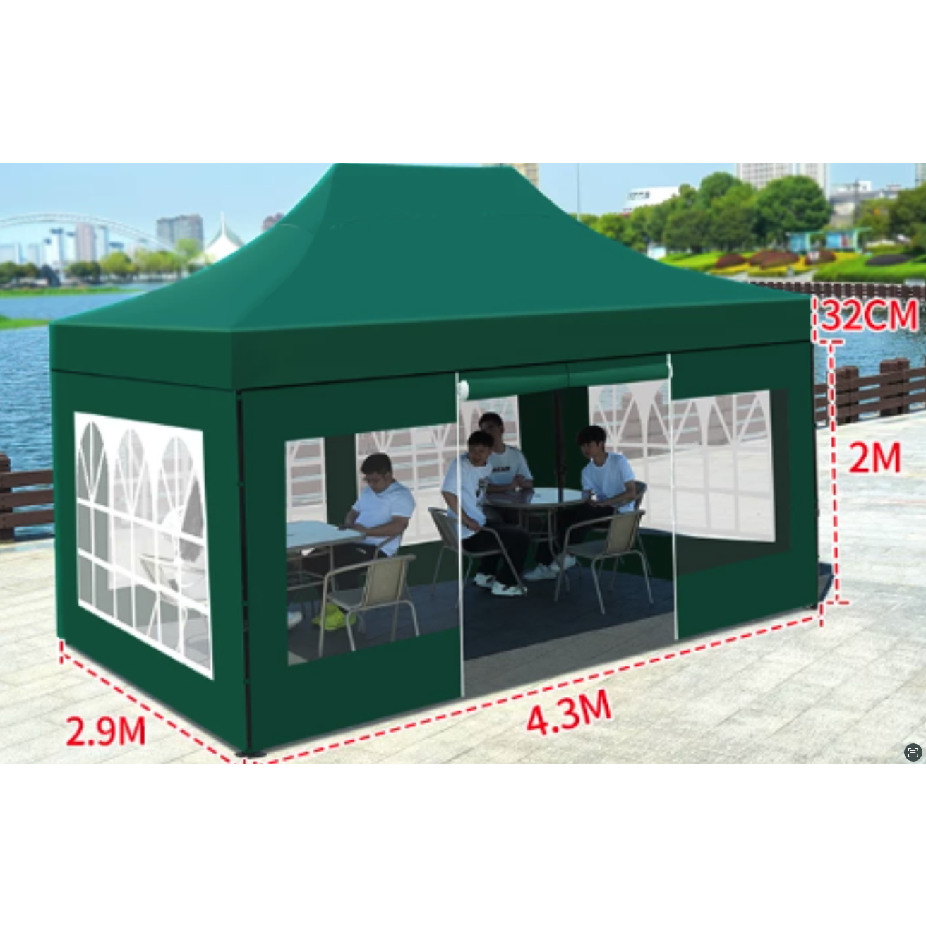 쉘트론 고강도 야외 방풍 텐트 방수 그늘막 천막 대기 현장 부스, 브라운 295,000원