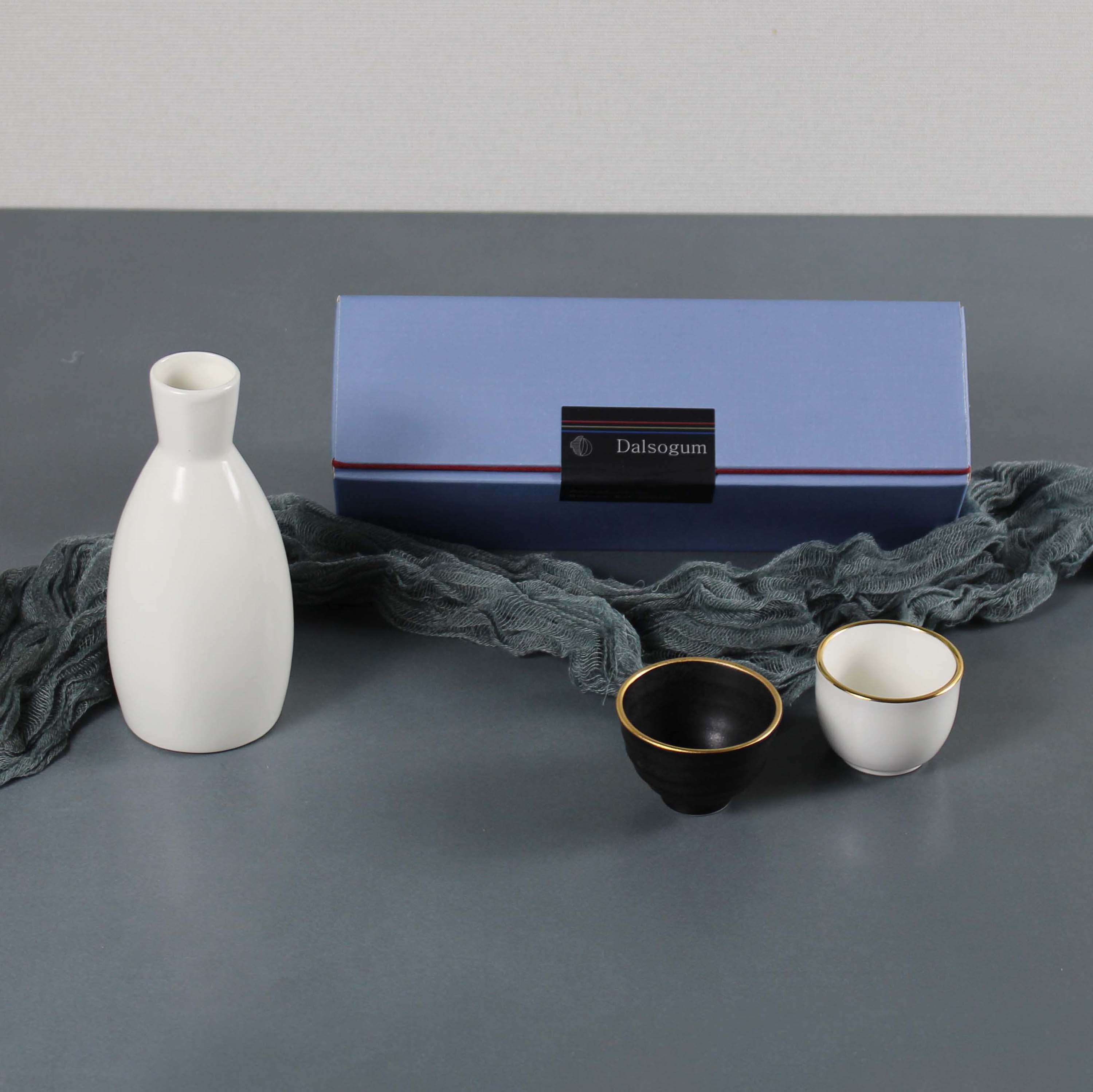 달소금 국산 도자기 선물 24K 금 골드라인 도쿠리세트 화이트 커플세트 27,000원