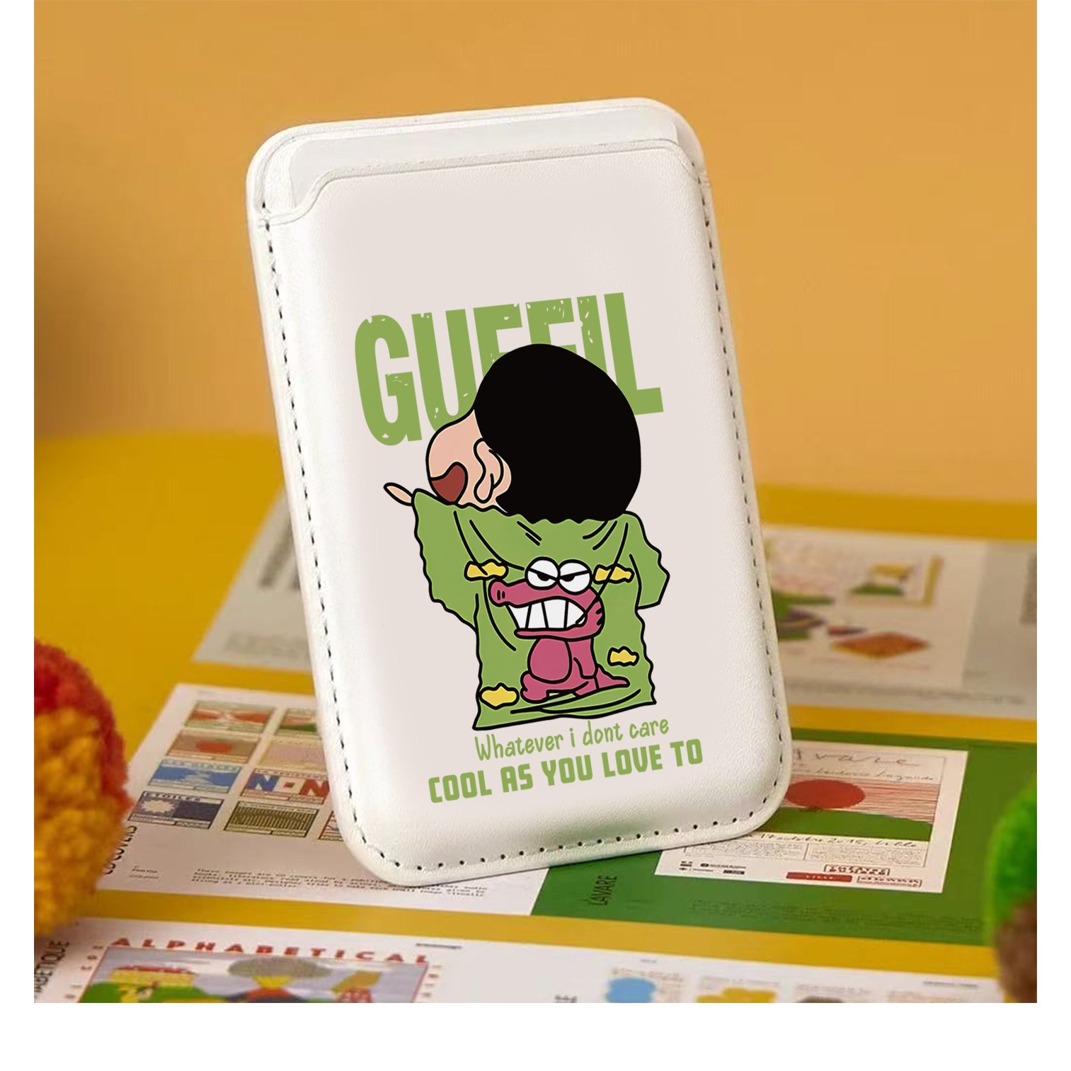 초록색 힙한 짱구 뒷모습 맥세이프 호환 가드지갑 갤럭시 아이폰 13,000원