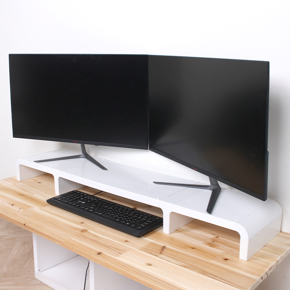 큐빅스 2 듀얼모니터 받침대 L242, 화이트 80,000원