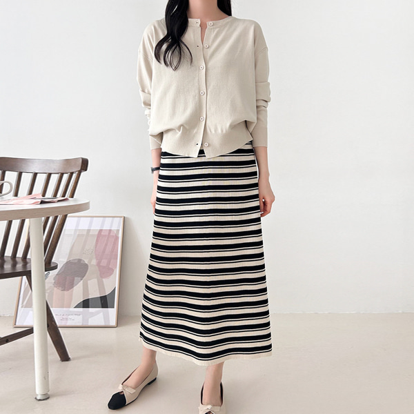 봉봉스토리 여성용 쿠니 가디건 + 단가라 원피스 세트 루즈핏 데일리룩 임부복 41,800원