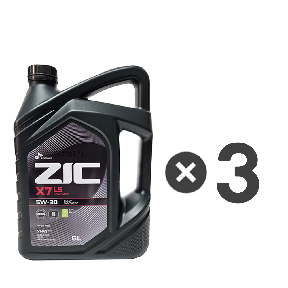 JJ-S 지크 ZIC X7 LS 5W30 엔진오일 6L x 3EA 1BOX 가솔린 디젤, 6L 81,590원