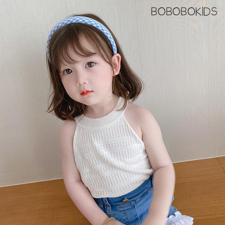 뽀뽀뽀 아동복 여아 펀칭 니트 민소매 나시 티 유아 키즈 아동 아기 나들이 바닷가 펜션 여행 룩 13,900원